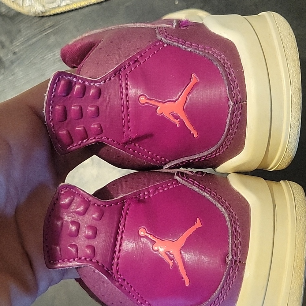 Kids Pink and White Jordan Shoes
